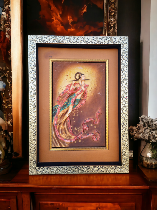 🖼️Three-dimensional decorative painting of a female flutist🏡👩‍🎨
