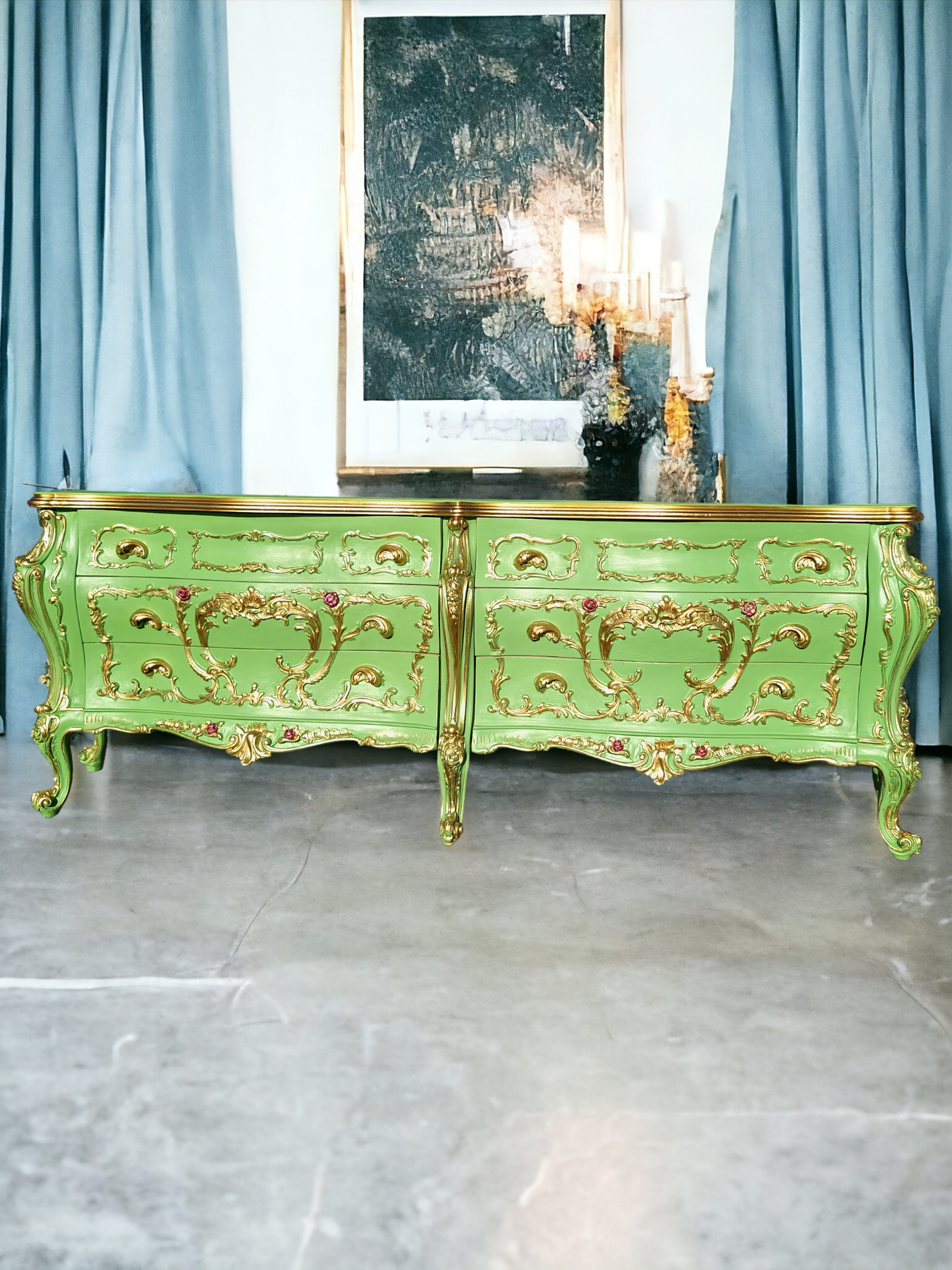 ✨Antique Chest of Drawers from the Early 1920s with Green Onyx Marble Top: A Treasure of Elegance at Rosarito Antiques✨