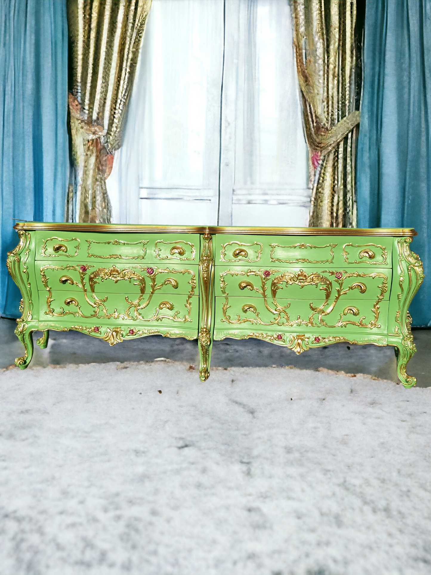 ✨Antique Chest of Drawers from the Early 1920s with Green Onyx Marble Top: A Treasure of Elegance at Rosarito Antiques✨