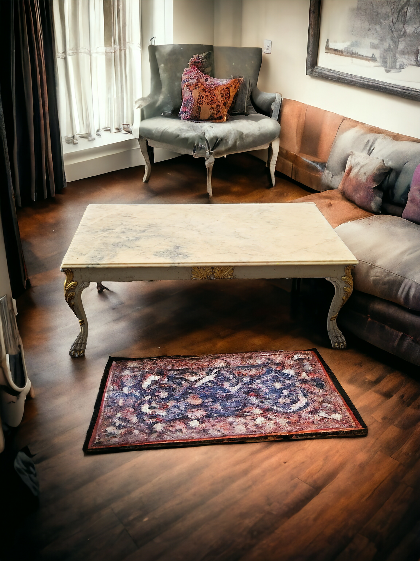 ✨️✨️🇮🇹 Italian Marble Top Table Set - Exclusive to Rosarito Antiques 🇮🇹✨️✨