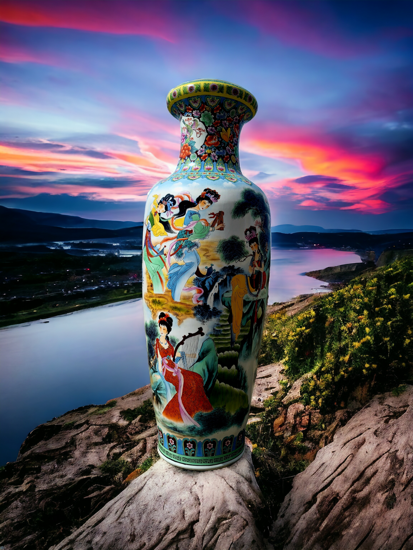 🎎🏮🇨🇳 ¡Jarrón de Porcelana Fina de China calidad de museo! 🇨🇳🏮🎎