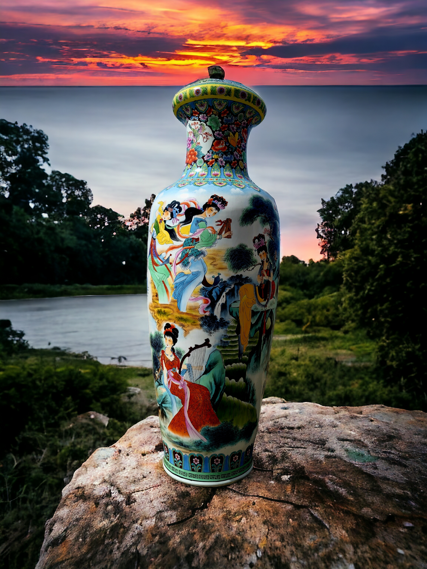 🎎🏮🇨🇳 ¡Jarrón de Porcelana Fina de China calidad de museo! 🇨🇳🏮🎎