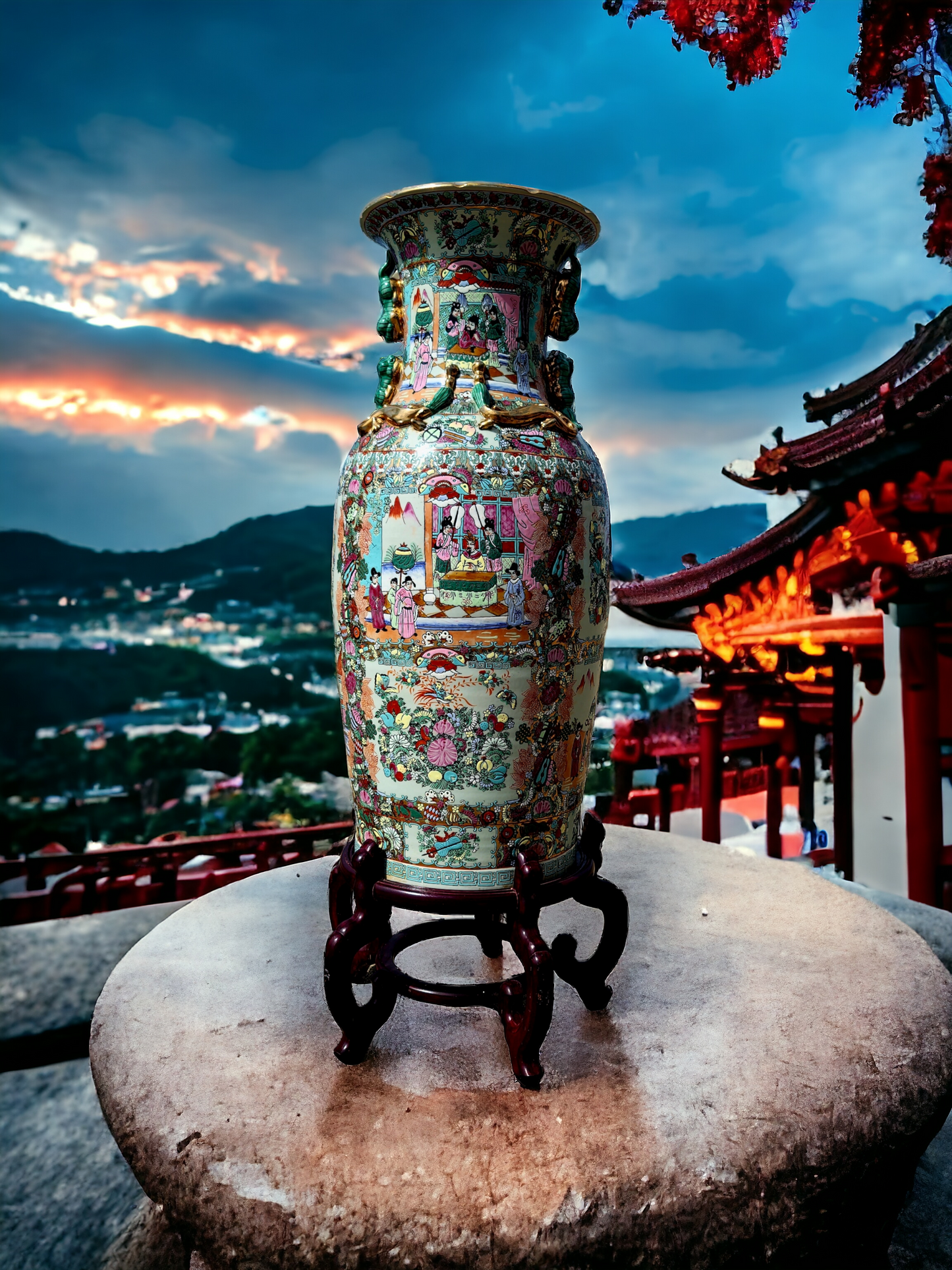 🎎🏮 🇨🇳¡Jarrones Chinos juego de 2 piezas - Calidad de museo Aproximadamente 250 años de antiguedad ! 🏮🎎🇨🇳