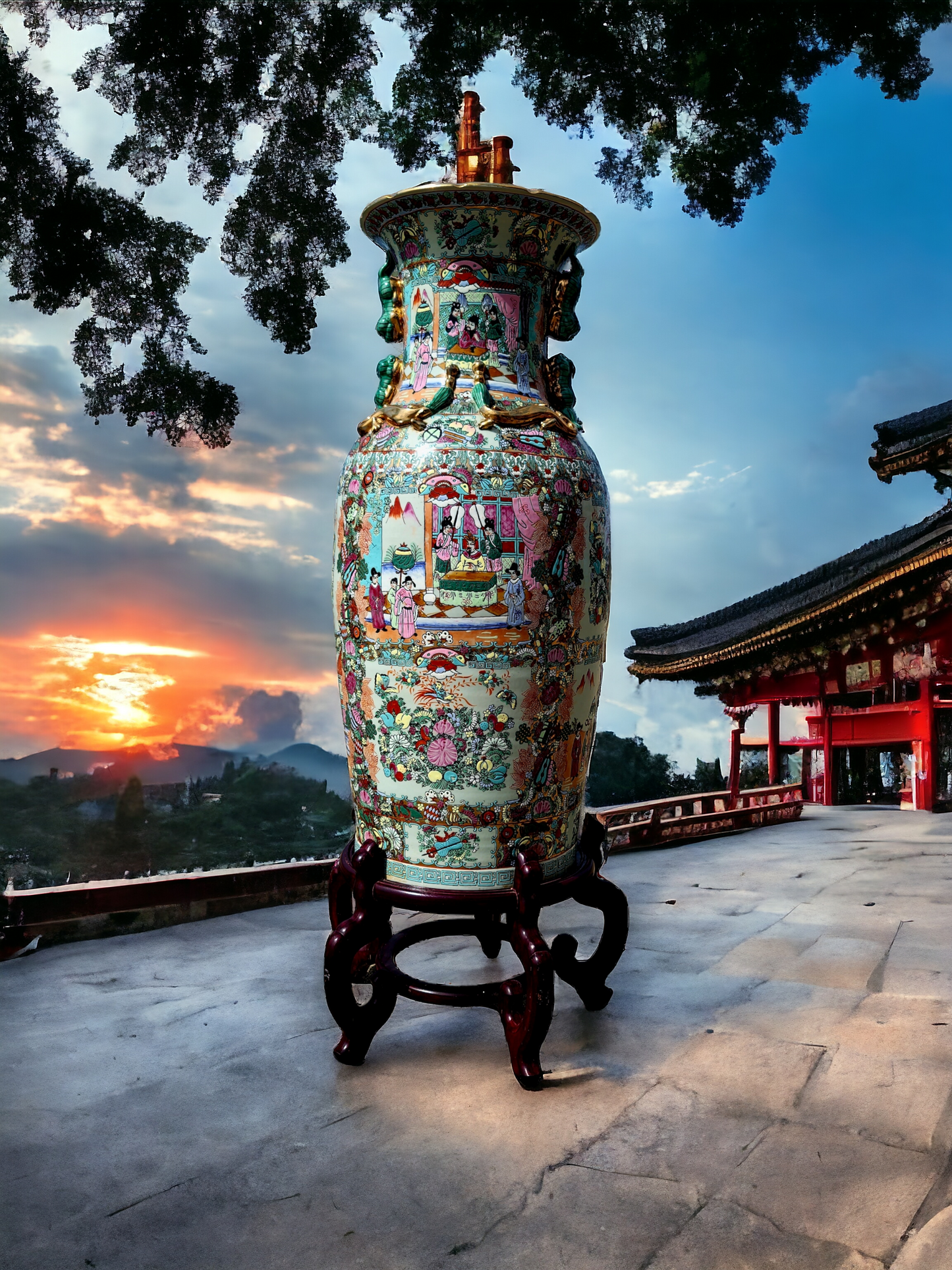🎎🏮 🇨🇳¡Jarrones Chinos juego de 2 piezas - Calidad de museo Aproximadamente 250 años de antiguedad ! 🏮🎎🇨🇳