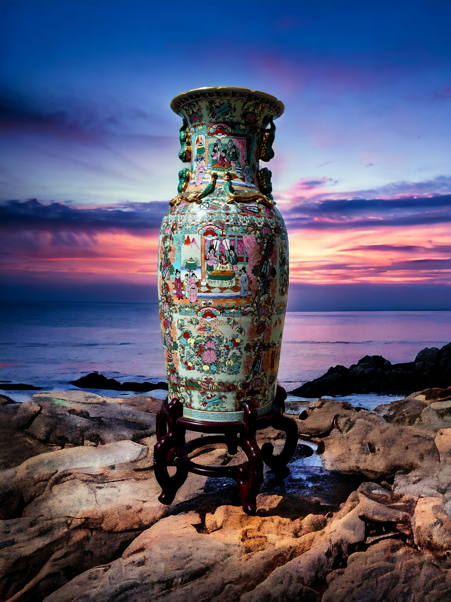 🎎🏮 🇨🇳¡Jarrones Chinos juego de 2 piezas - Calidad de museo Aproximadamente 250 años de antiguedad ! 🏮🎎🇨🇳