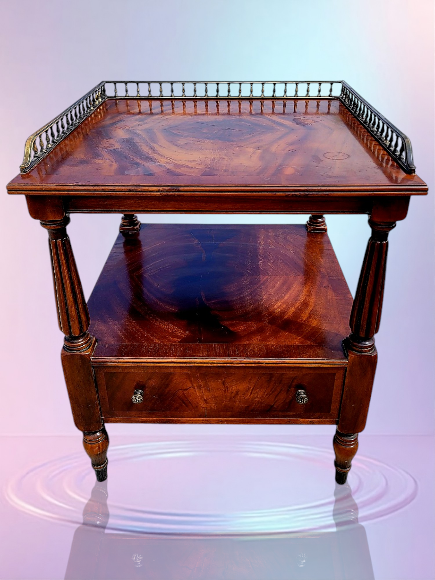 ✨Mesa Auxiliar de Caoba Mid-century Hollywood Regency✨