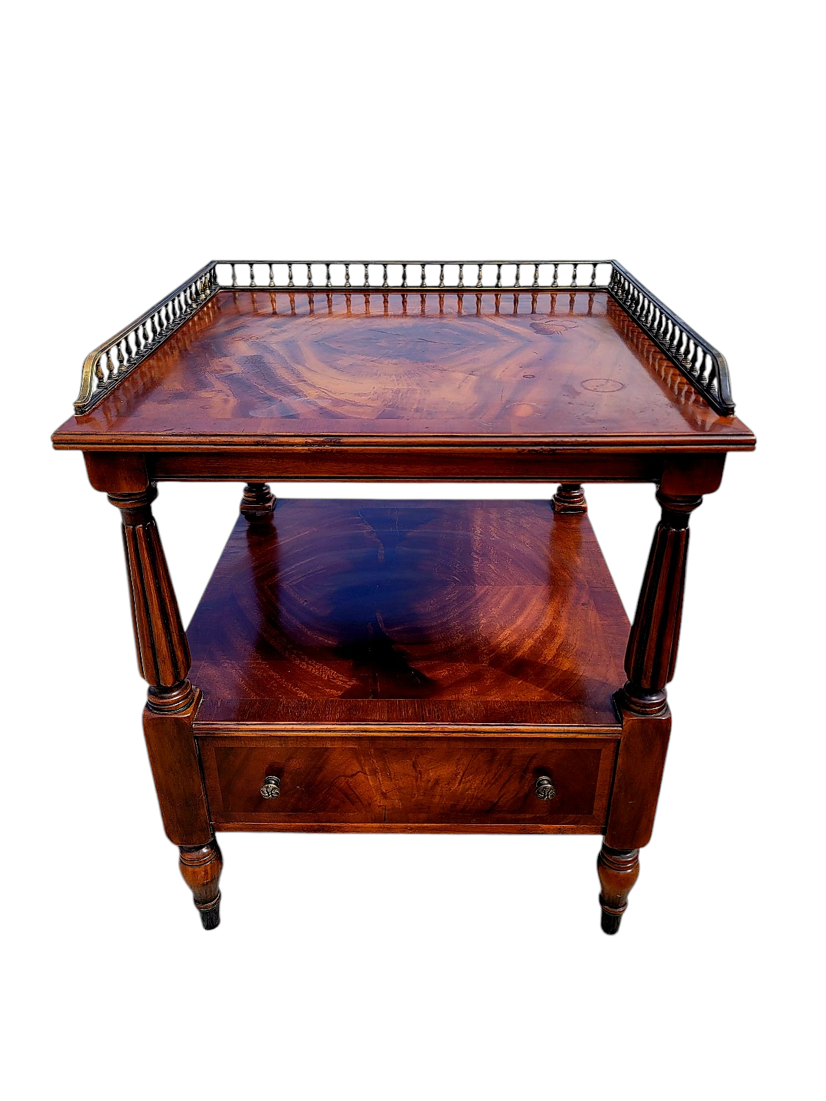 ✨Mesa Auxiliar de Caoba Mid-century Hollywood Regency✨