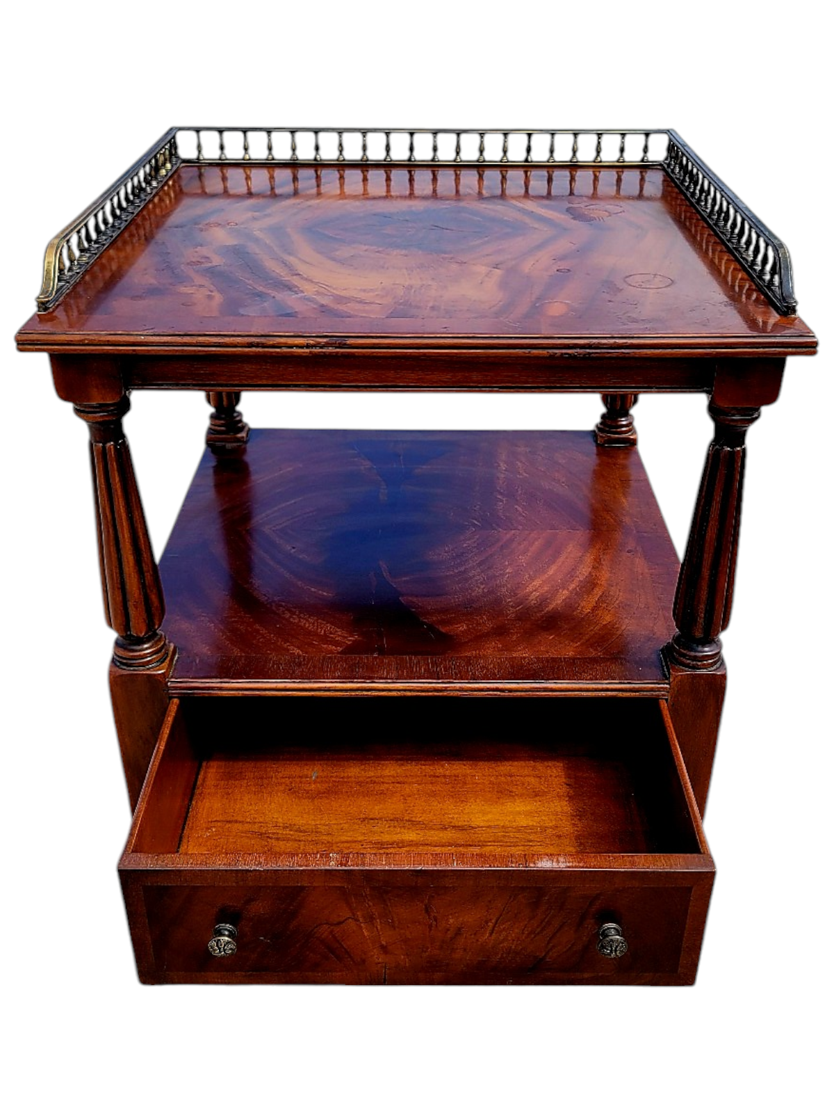 ✨Mesa Auxiliar de Caoba Mid-century Hollywood Regency✨