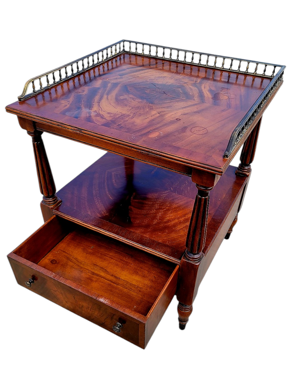 ✨Mesa Auxiliar de Caoba Mid-century Hollywood Regency✨