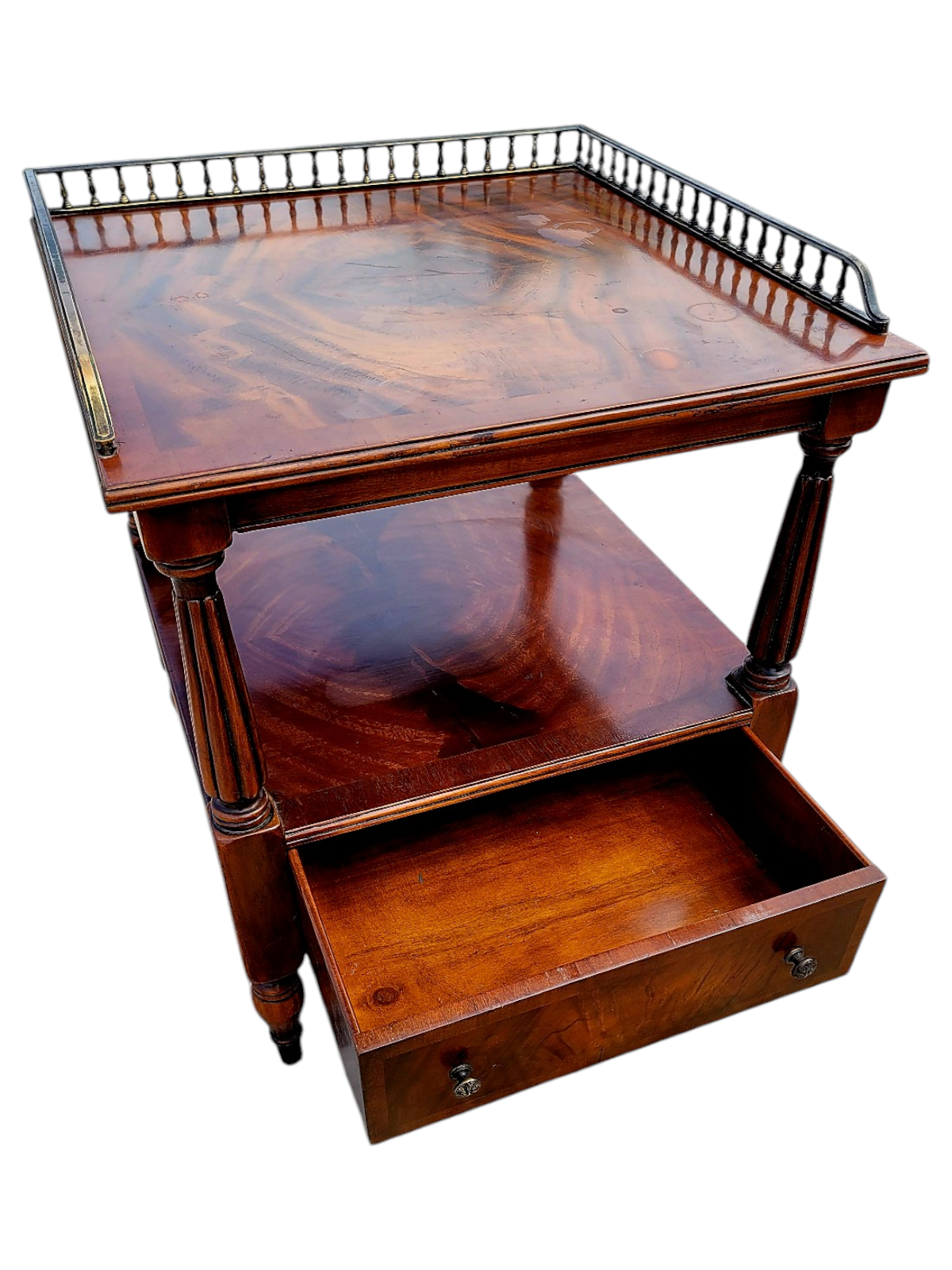 ✨Mesa Auxiliar de Caoba Mid-century Hollywood Regency✨