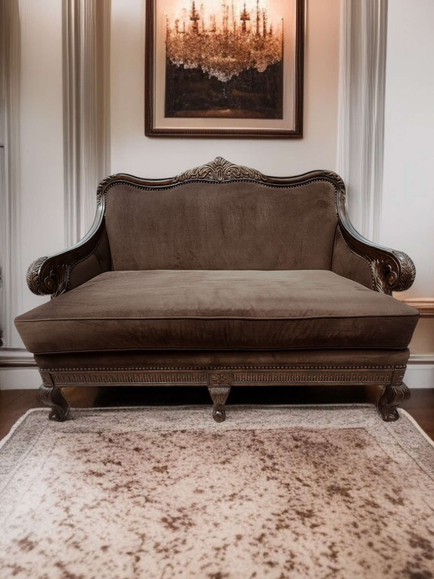🌟 ¡Liquidacion Sofa Y Love Seat Tradicionales Con Marco En Madera De Nogal! 🌟