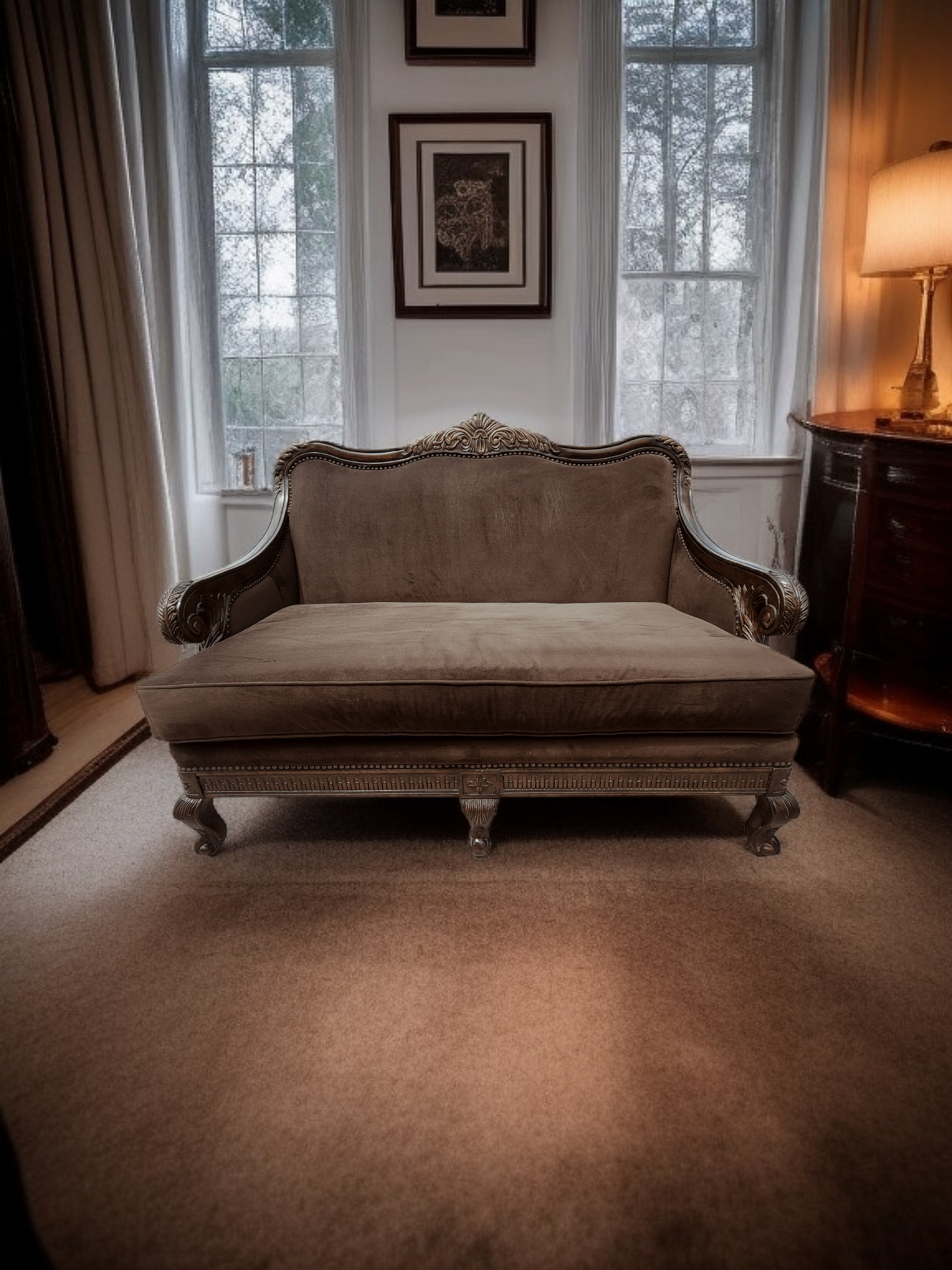 🌟 ¡Liquidacion Sofa Y Love Seat Tradicionales Con Marco En Madera De Nogal! 🌟