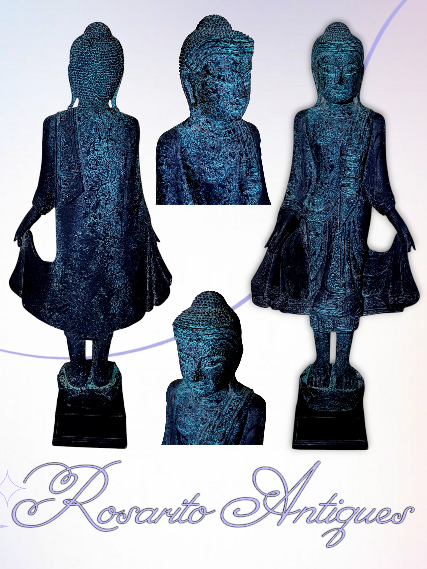 🧘✨🌿 Escultura de Buda Oriental Tallada en Madera 🧘✨🌿