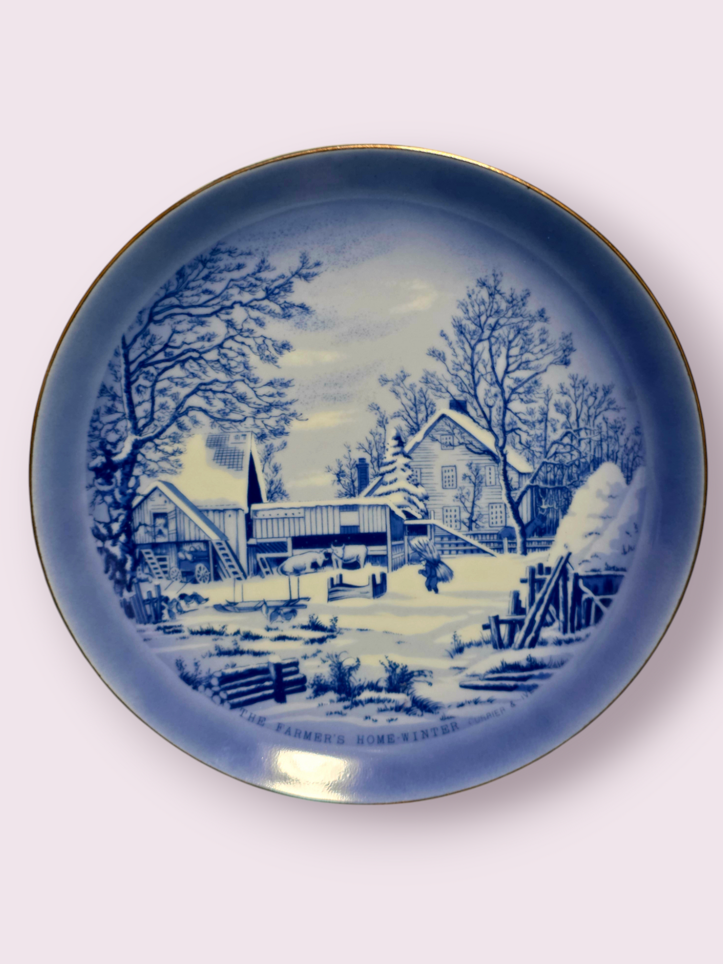❄️ Colección de Platos de Porcelana Fina – Invierno en la América Rural❄️