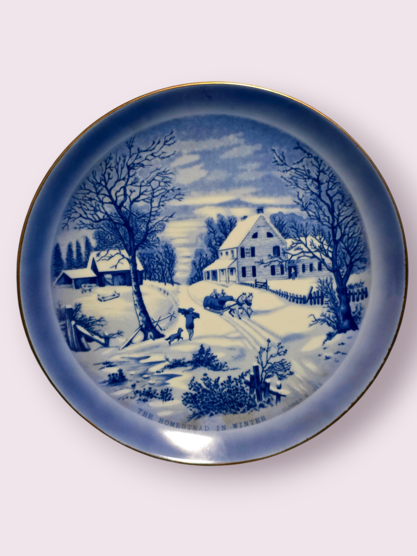 ❄️ Colección de Platos de Porcelana Fina – Invierno en la América Rural❄️