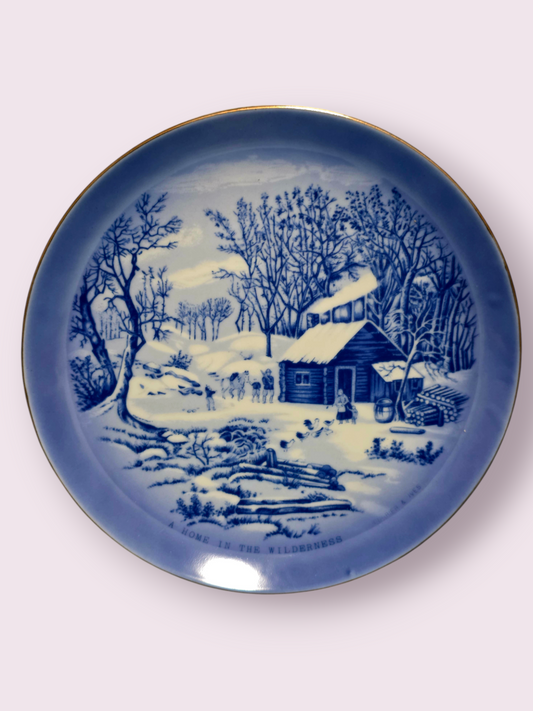 ❄️ Colección de Platos de Porcelana Fina – Invierno en la América Rural❄️