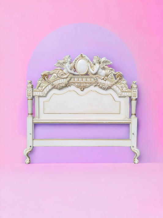 🌸 👼 Cabecera imperial con querubines alados y medallón central tamaño Matrimonial / Queen👼🌸