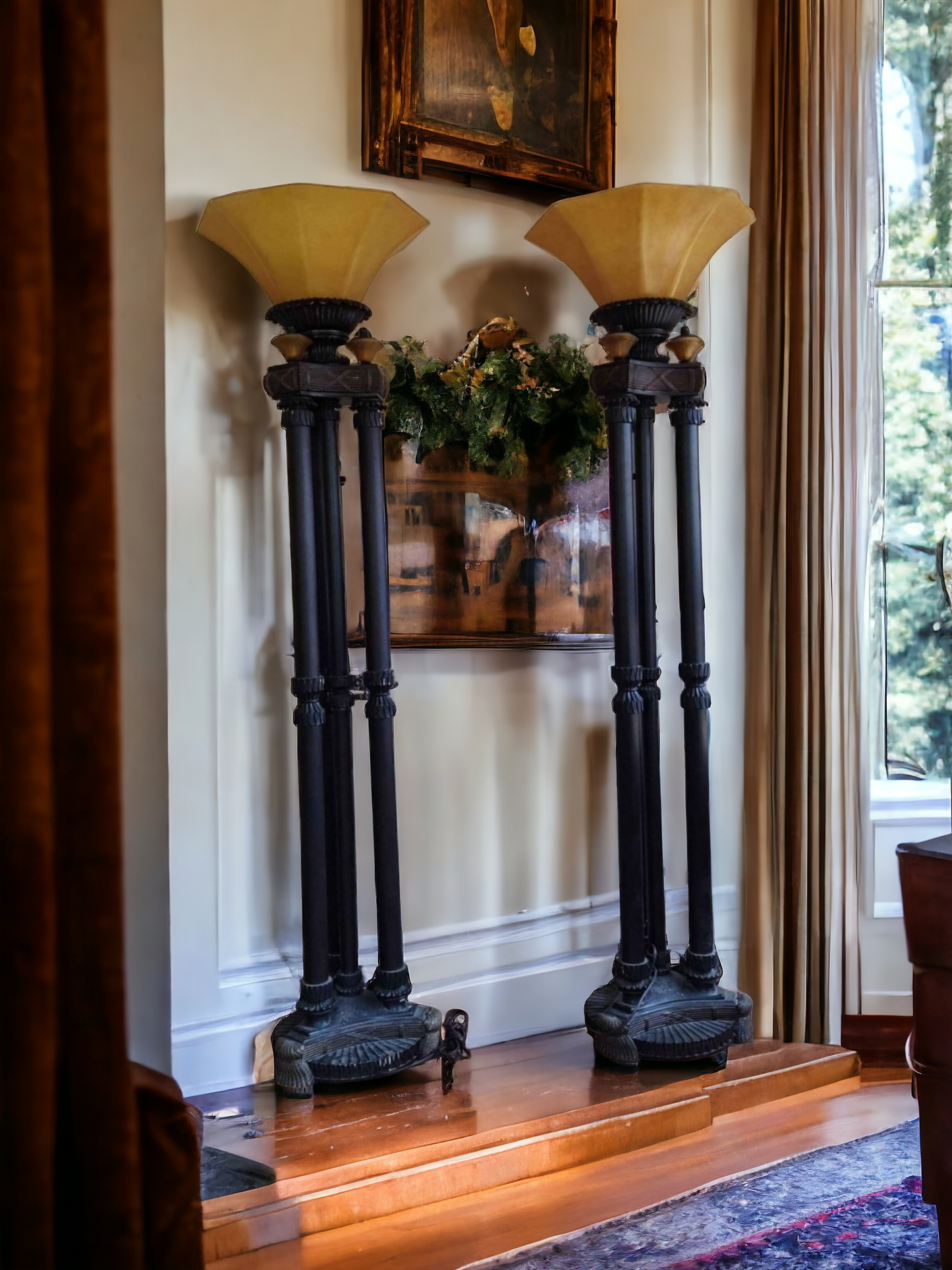 🌟 Pair of Torch-Style Floor Lamps - Exclusive Elegance at Rosarito Antiques 🌟