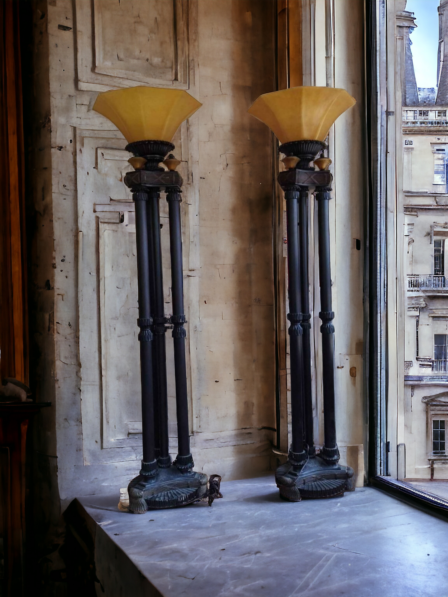 🌟 Pair of Torch-Style Floor Lamps - Exclusive Elegance at Rosarito Antiques 🌟