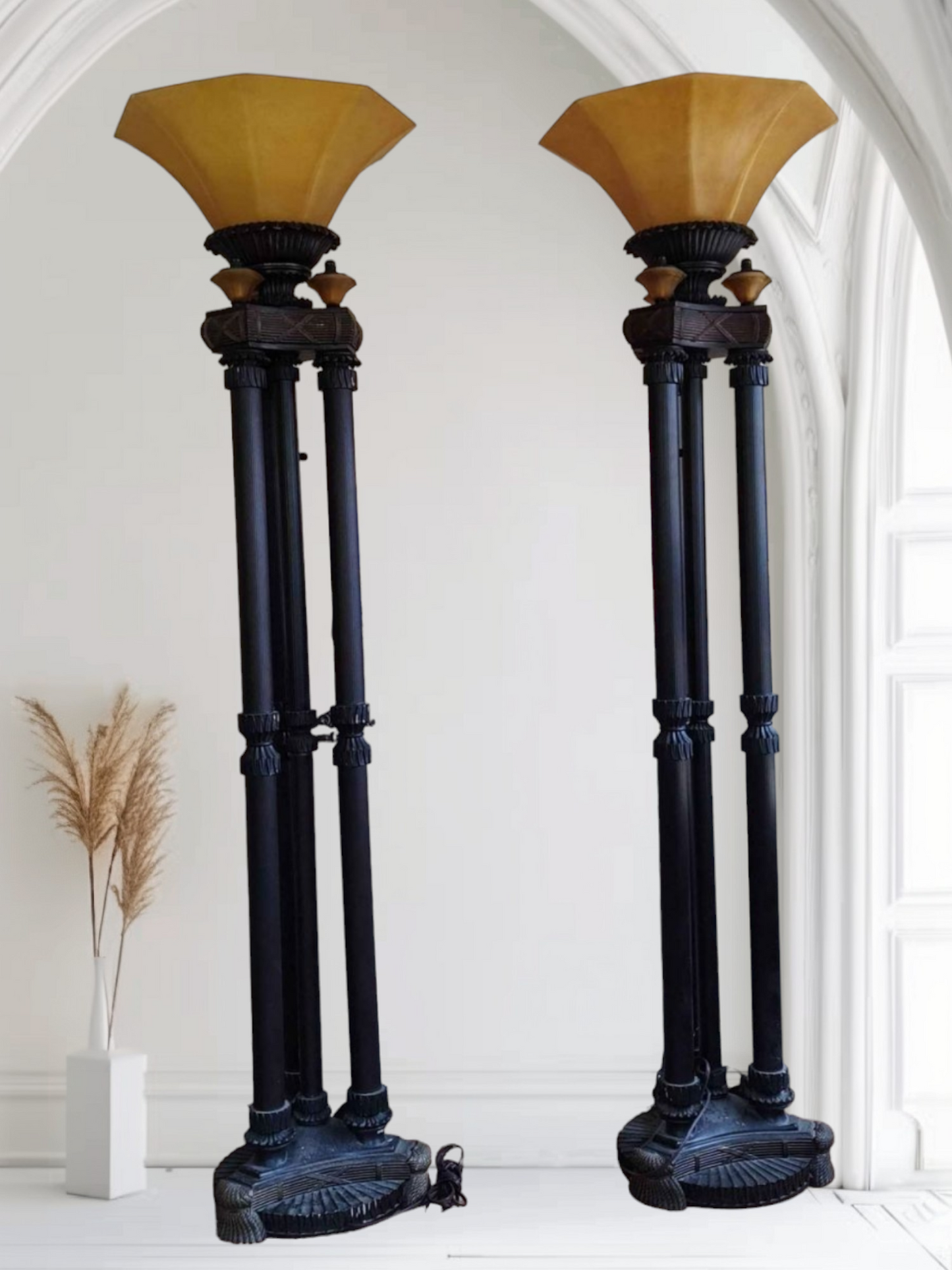🌟 Pair of Torch-Style Floor Lamps - Exclusive Elegance at Rosarito Antiques 🌟