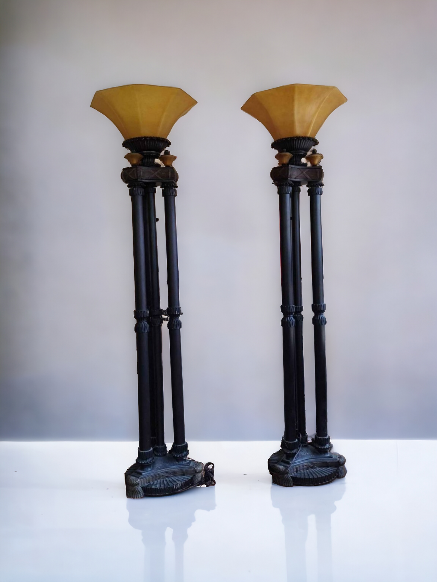 🌟 Pair of Torch-Style Floor Lamps - Exclusive Elegance at Rosarito Antiques 🌟