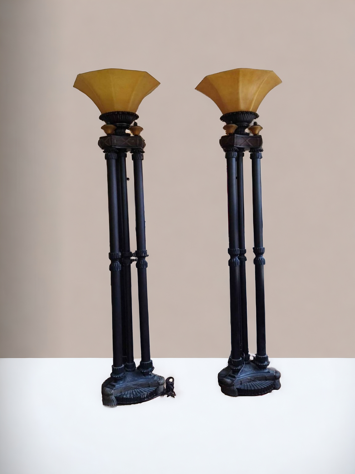 🌟 Pair of Torch-Style Floor Lamps - Exclusive Elegance at Rosarito Antiques 🌟