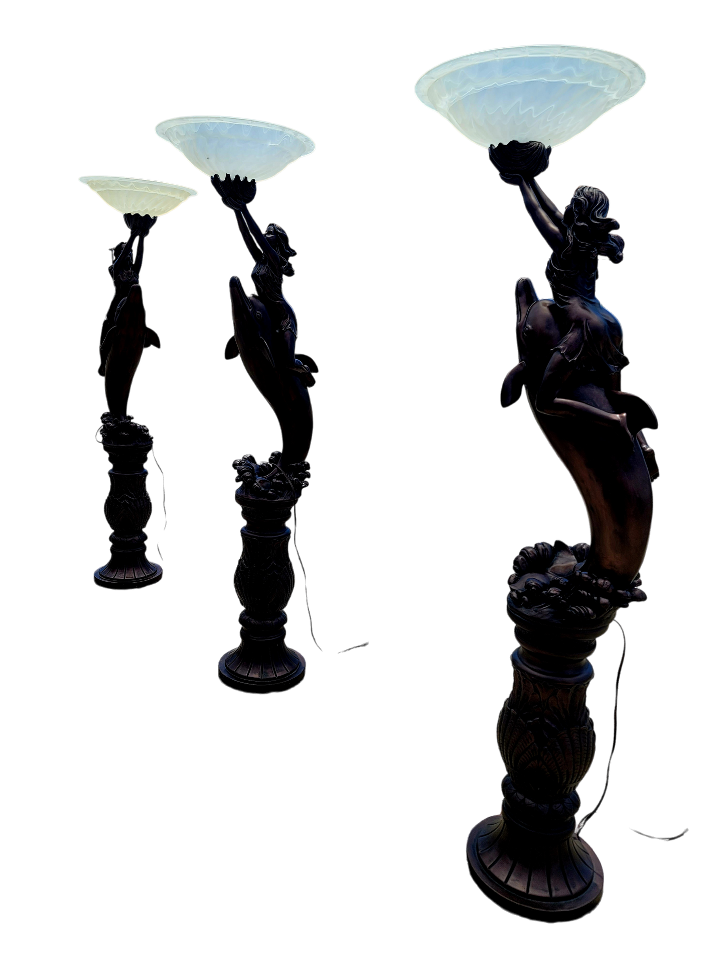 ✨🐬 🌟 Tall Lamp with Dolphin and Woman Sculpture✨🐬 Available only at Rosarito Antiques!🛍️