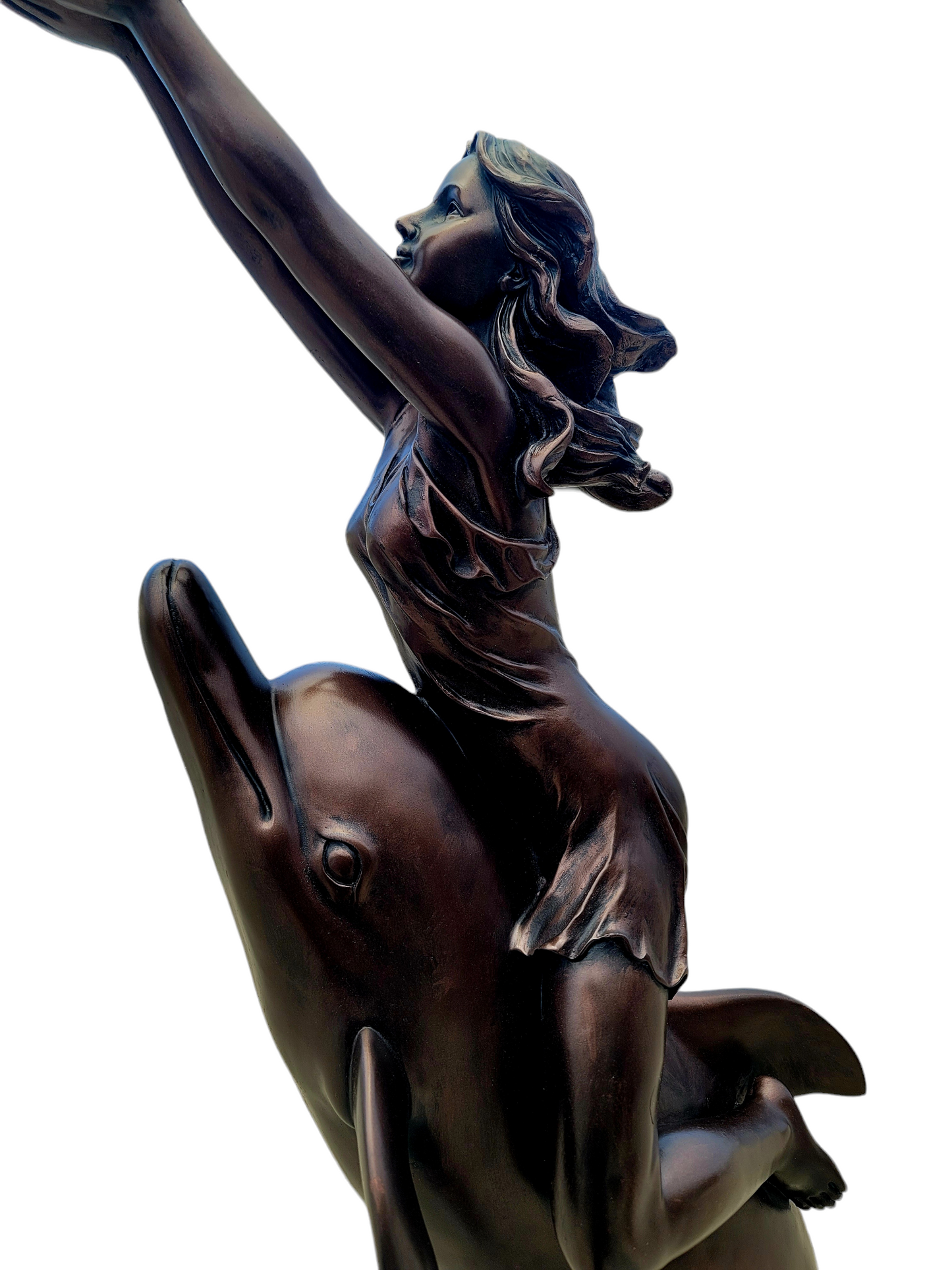 ✨🐬 🌟 Tall Lamp with Dolphin and Woman Sculpture✨🐬 Available only at Rosarito Antiques!🛍️