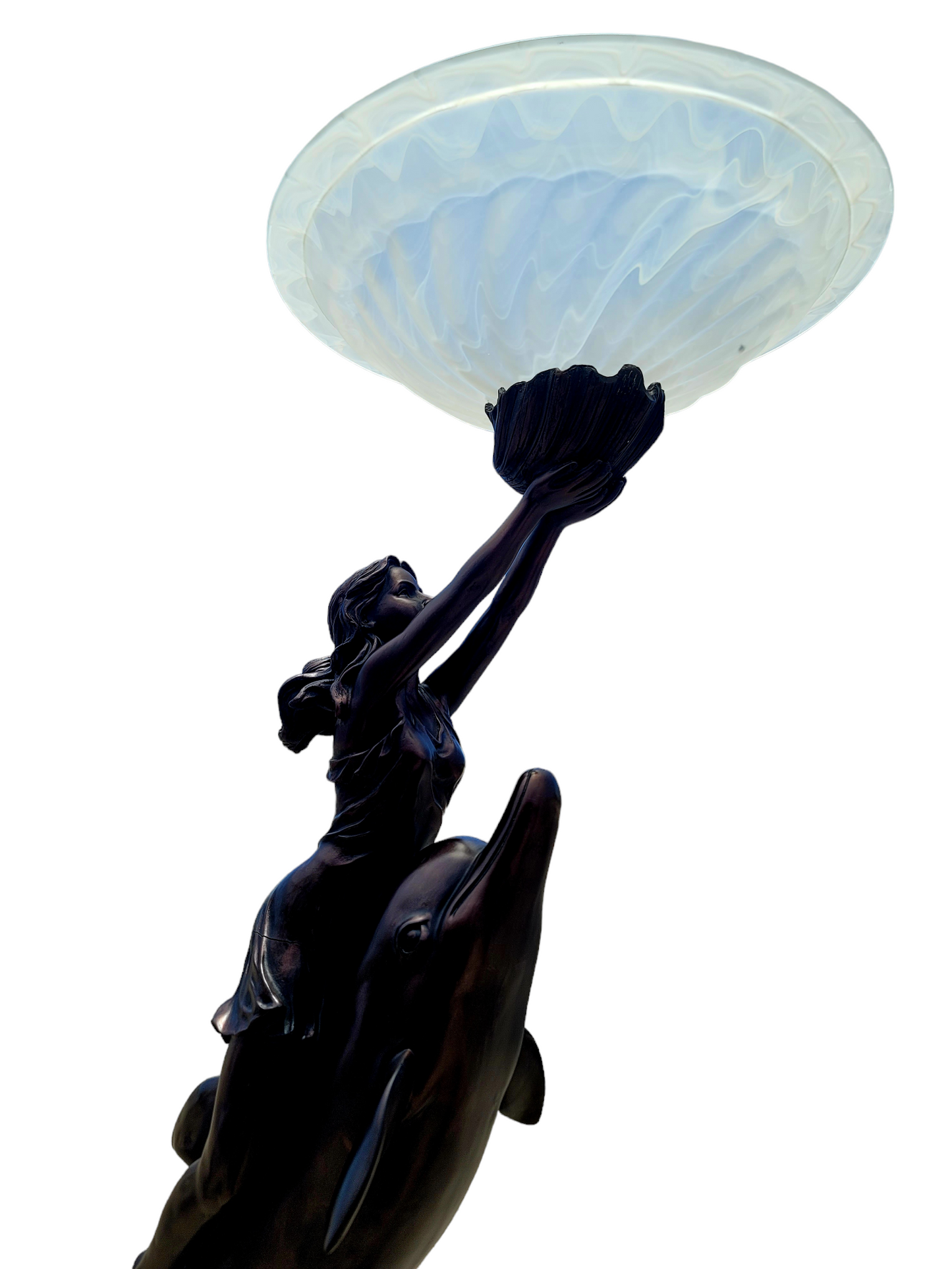 ✨🐬 🌟 Tall Lamp with Dolphin and Woman Sculpture✨🐬 Available only at Rosarito Antiques!🛍️