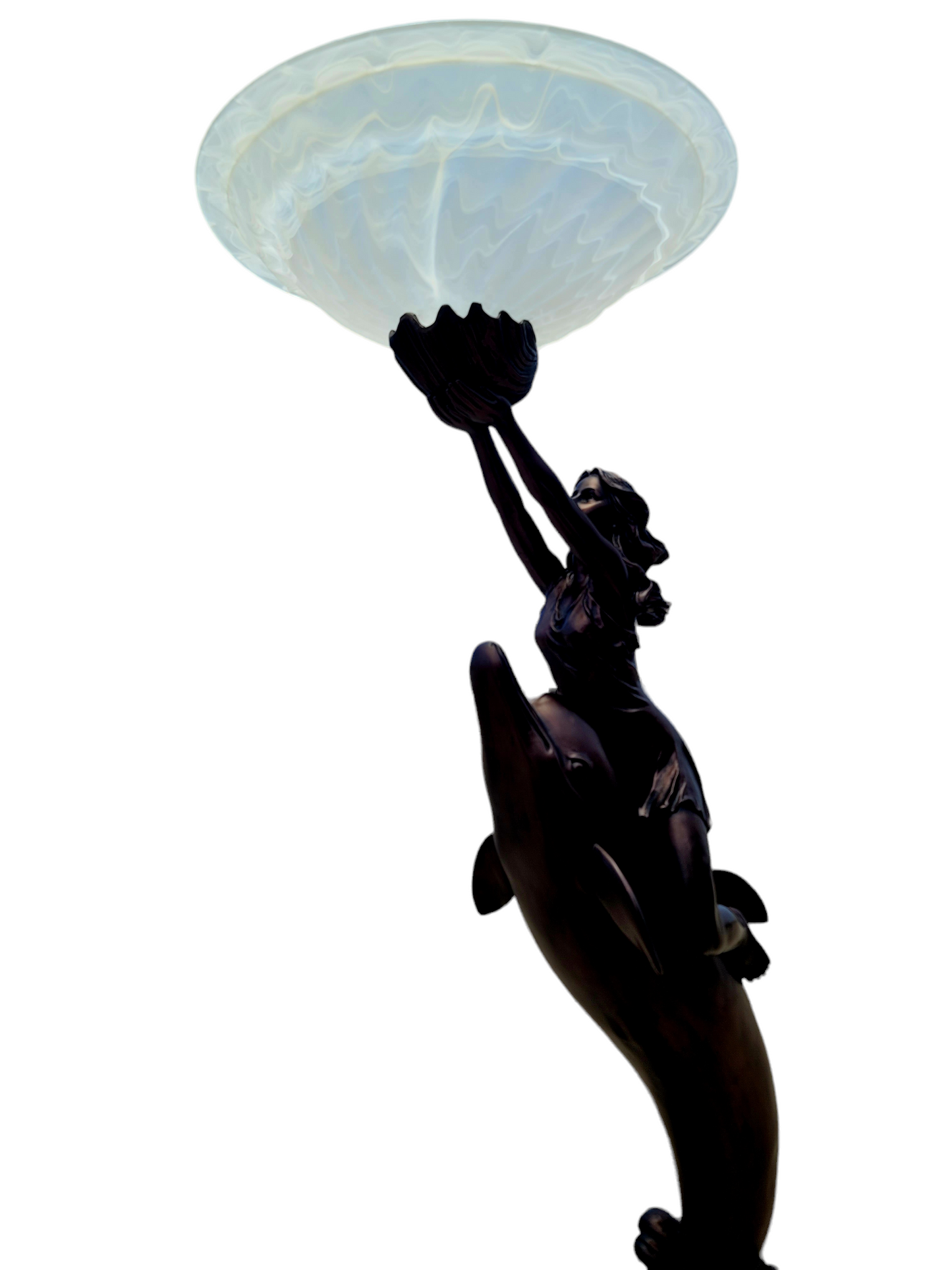 ✨🐬 🌟 Tall Lamp with Dolphin and Woman Sculpture✨🐬 Available only at Rosarito Antiques!🛍️