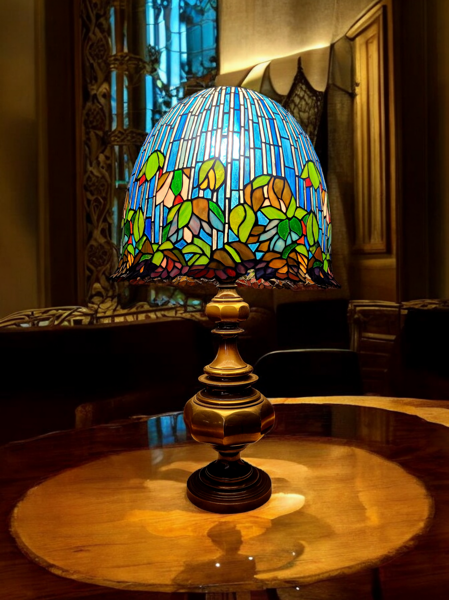 🔔Tiffany Lamp with Lotus Flower Stained Glass: A Work of Art for Your Home🔔