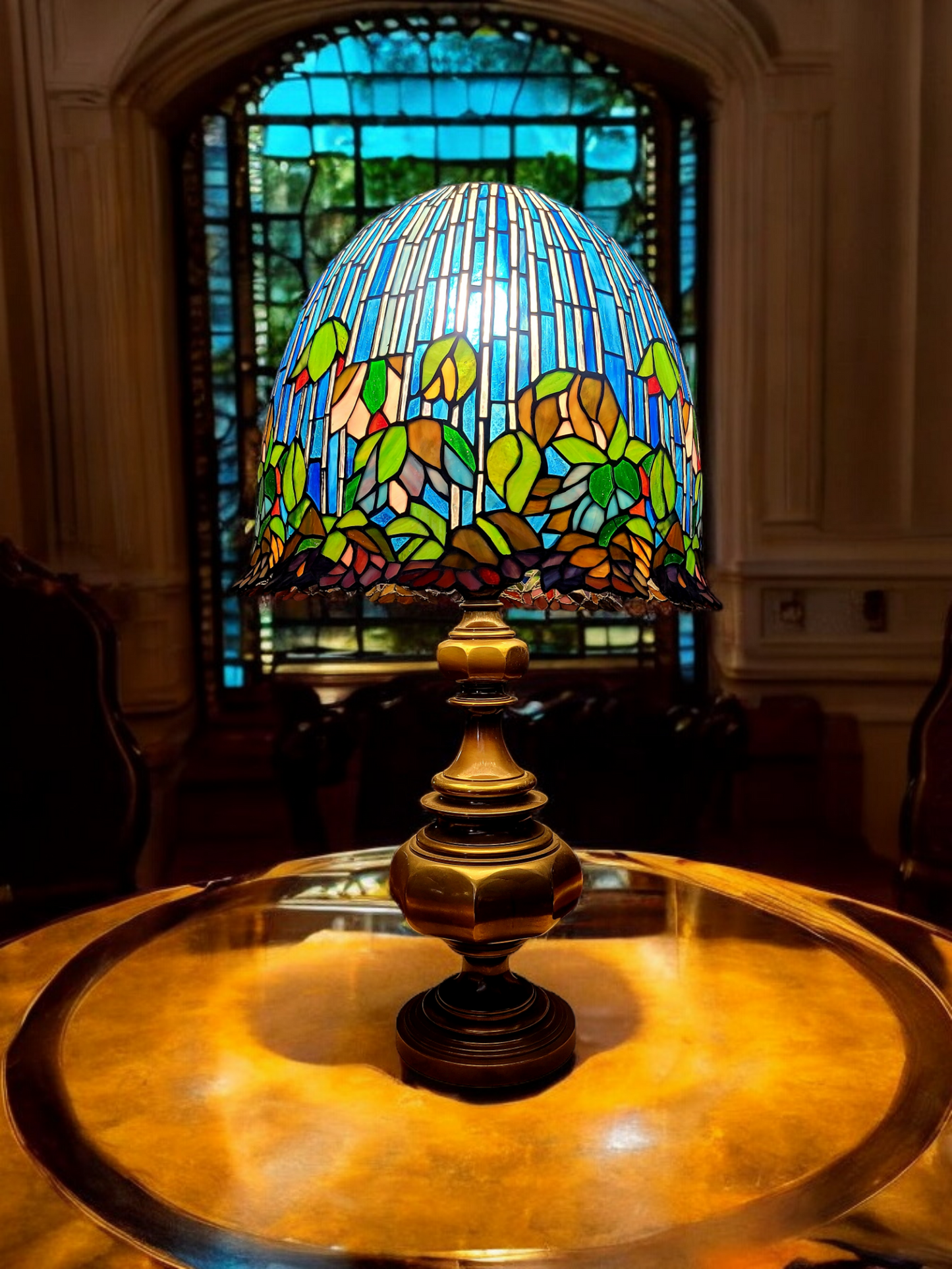 🔔Tiffany Lamp with Lotus Flower Stained Glass: A Work of Art for Your Home🔔