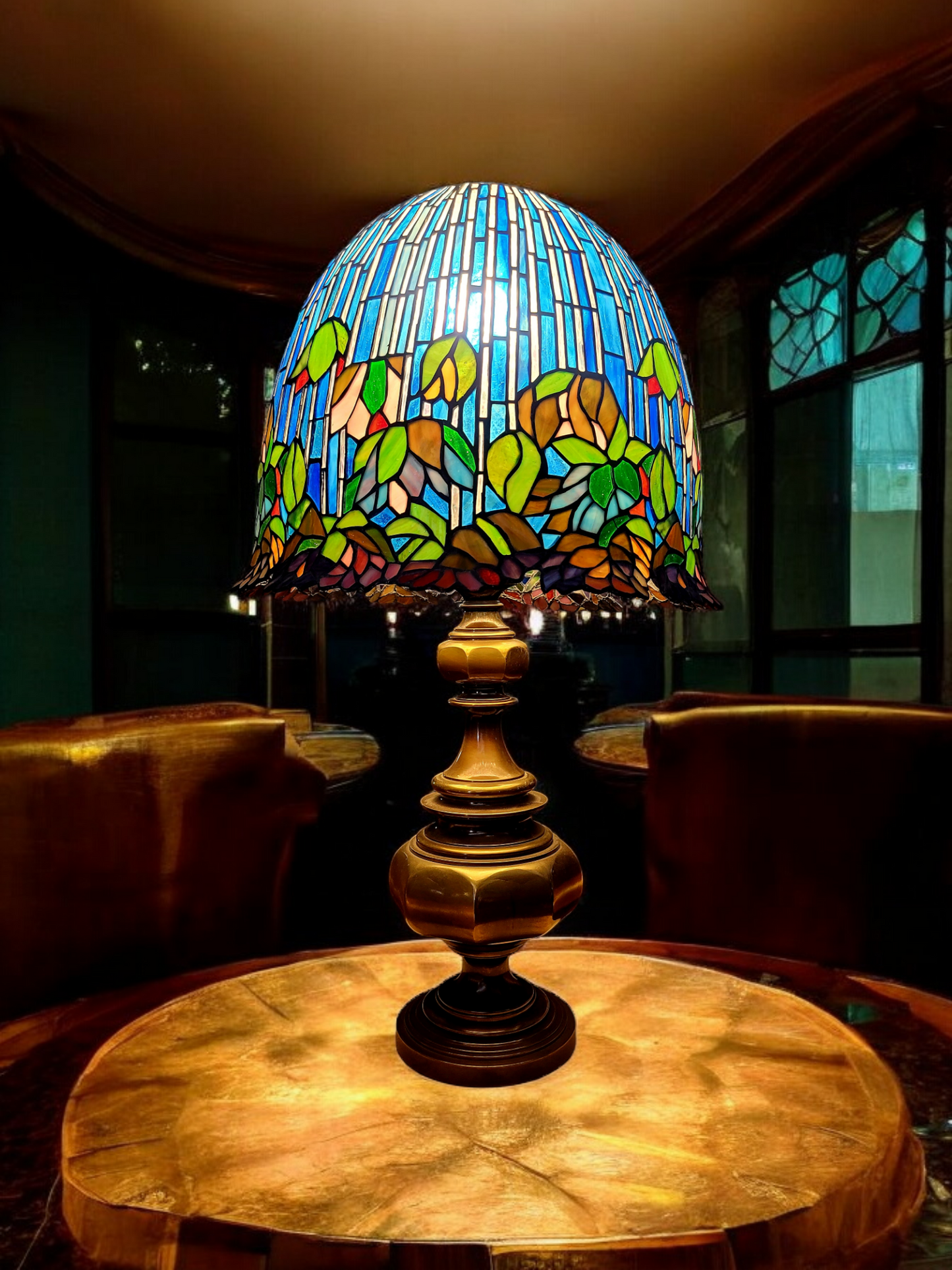 🔔Tiffany Lamp with Lotus Flower Stained Glass: A Work of Art for Your Home🔔