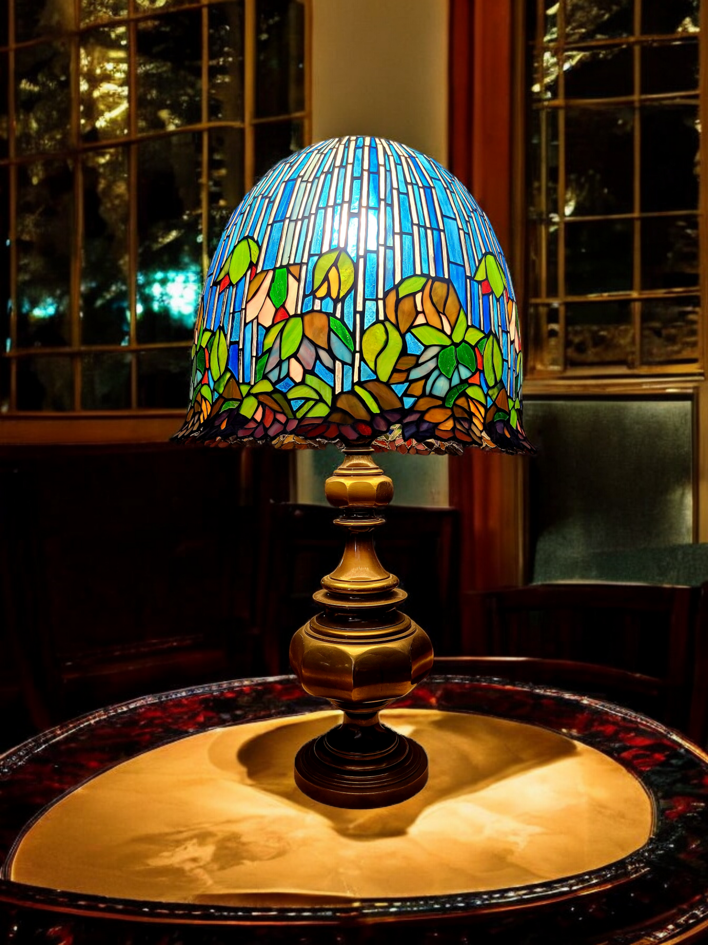 🔔Tiffany Lamp with Lotus Flower Stained Glass: A Work of Art for Your Home🔔