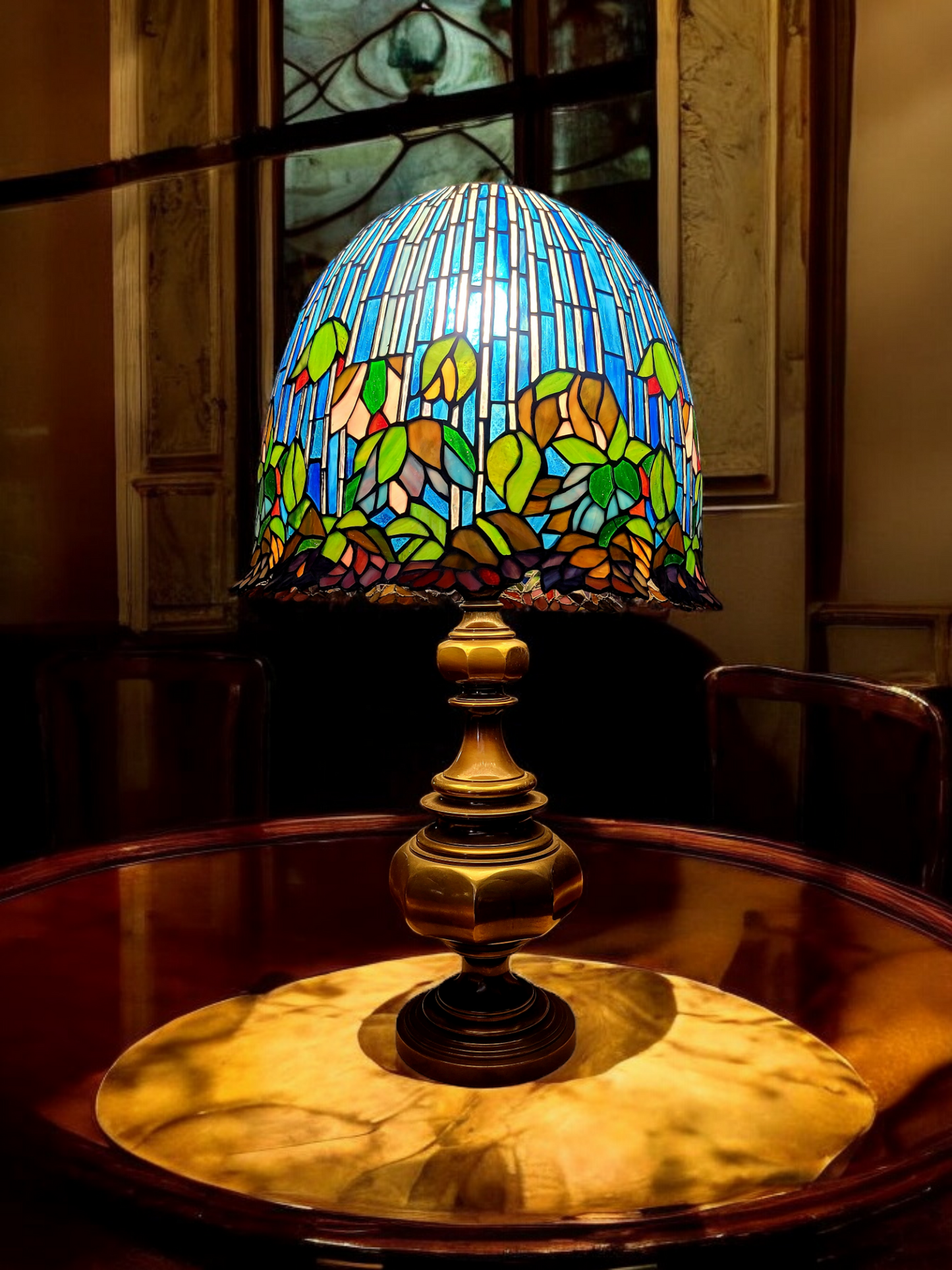 🔔Tiffany Lamp with Lotus Flower Stained Glass: A Work of Art for Your Home🔔