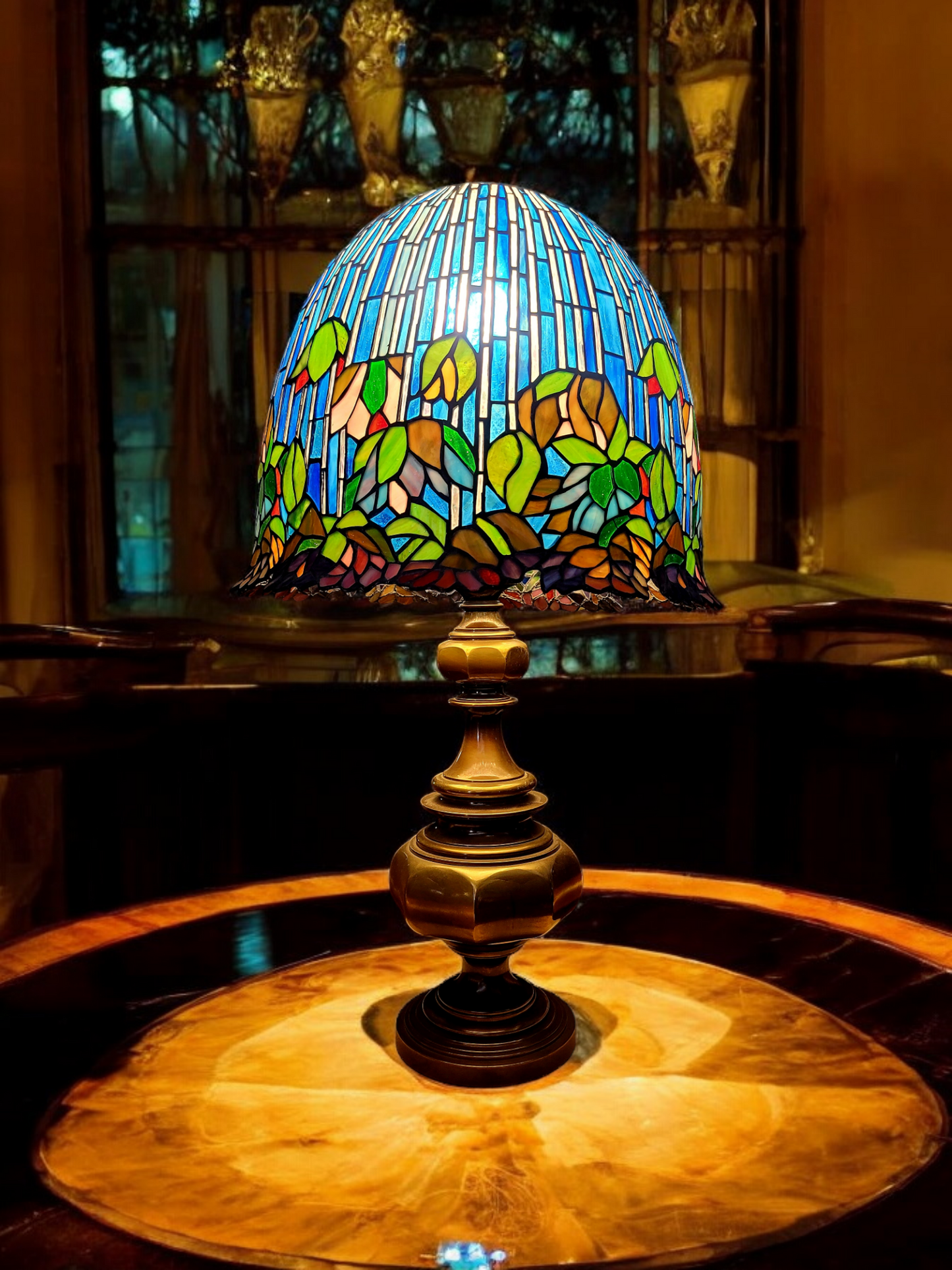 🔔Tiffany Lamp with Lotus Flower Stained Glass: A Work of Art for Your Home🔔