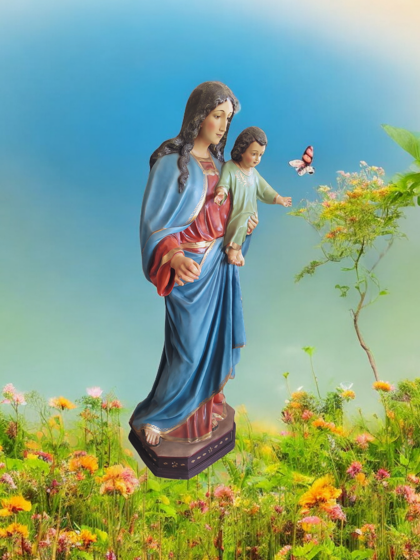 🗡️ 🪽Escultura de la Virgen del Sagrado Corazón: Gracia y Devoción en Cada Detalle🪽 🗡️