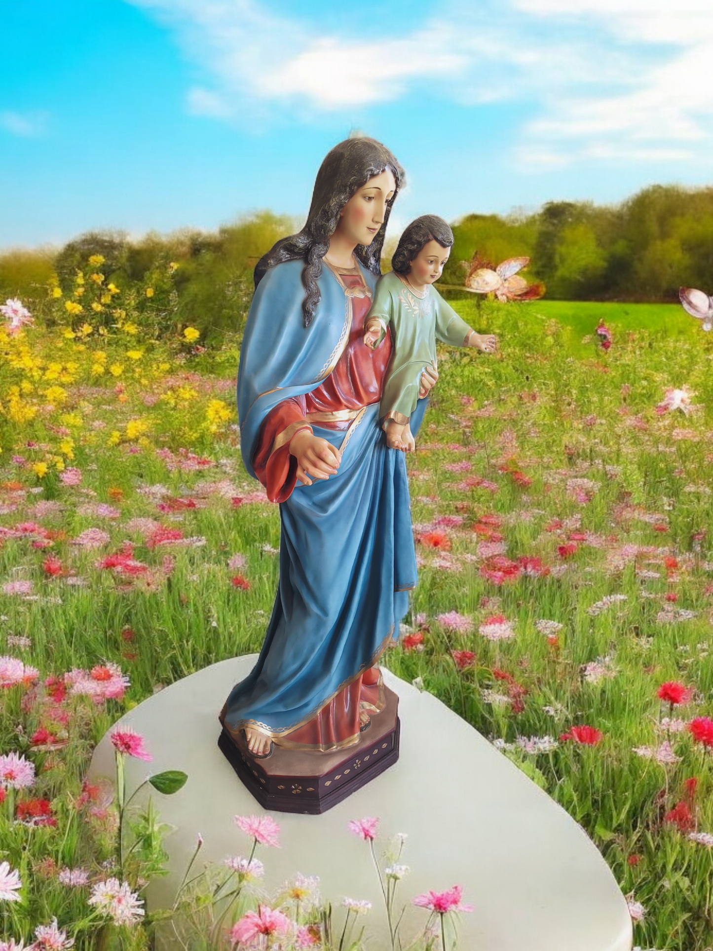 🗡️ 🪽Escultura de la Virgen del Sagrado Corazón: Gracia y Devoción en Cada Detalle🪽 🗡️