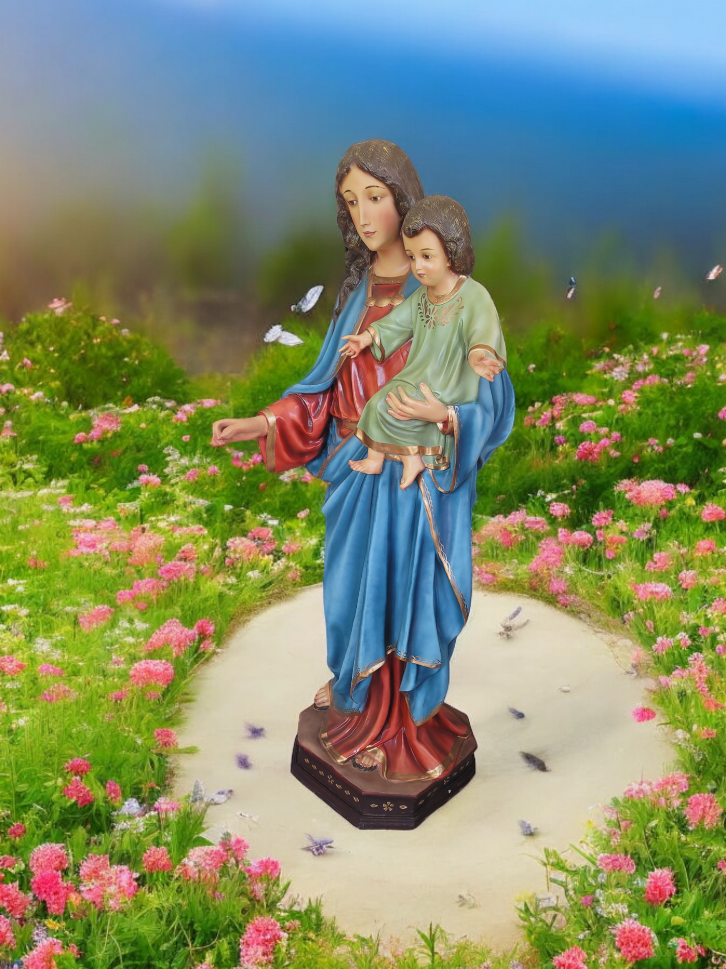 🗡️ 🪽Escultura de la Virgen del Sagrado Corazón: Gracia y Devoción en Cada Detalle🪽 🗡️