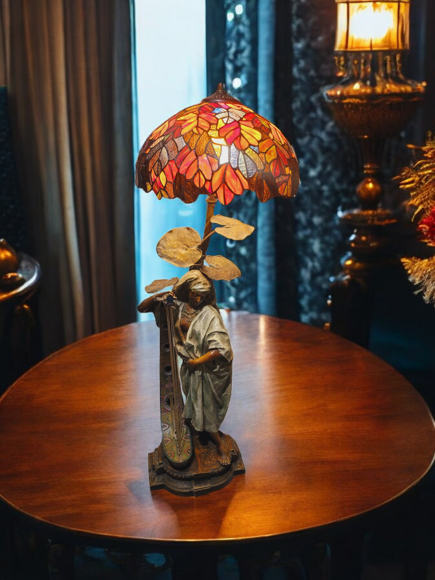 🔱Escultura De Bronce "Jeune Harpiste Arabique" de Louis Hottot - Una Obra Maestra en Venta🔱