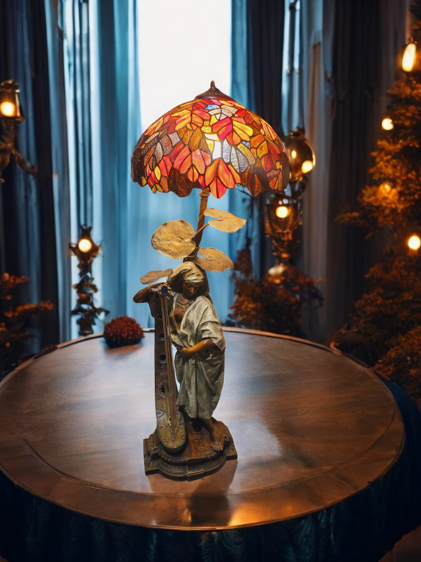 🔱Escultura De Bronce "Jeune Harpiste Arabique" de Louis Hottot - Una Obra Maestra en Venta🔱