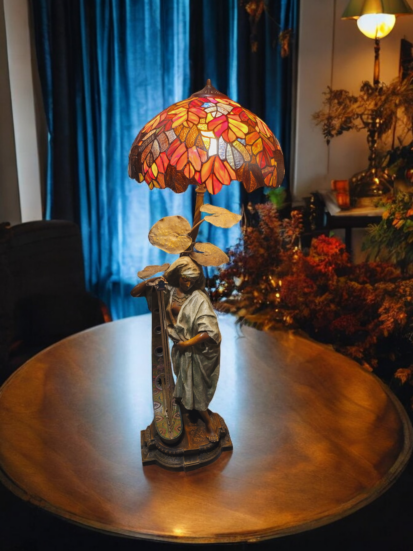 🔱Escultura De Bronce "Jeune Harpiste Arabique" de Louis Hottot - Una Obra Maestra en Venta🔱