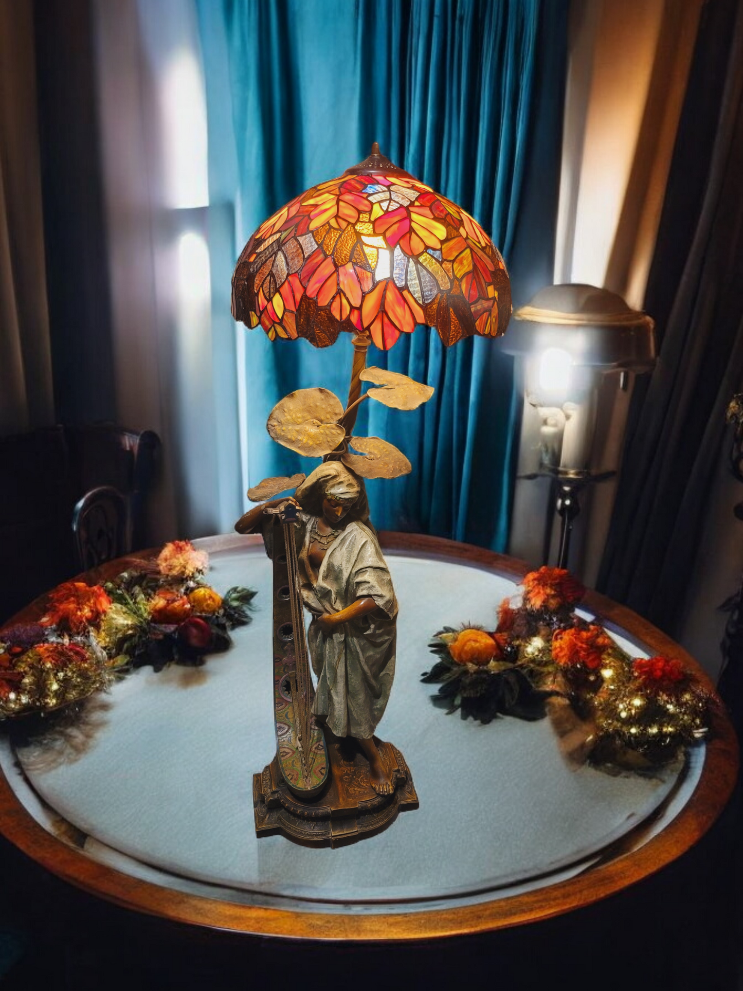 🔱Escultura De Bronce "Jeune Harpiste Arabique" de Louis Hottot - Una Obra Maestra en Venta🔱
