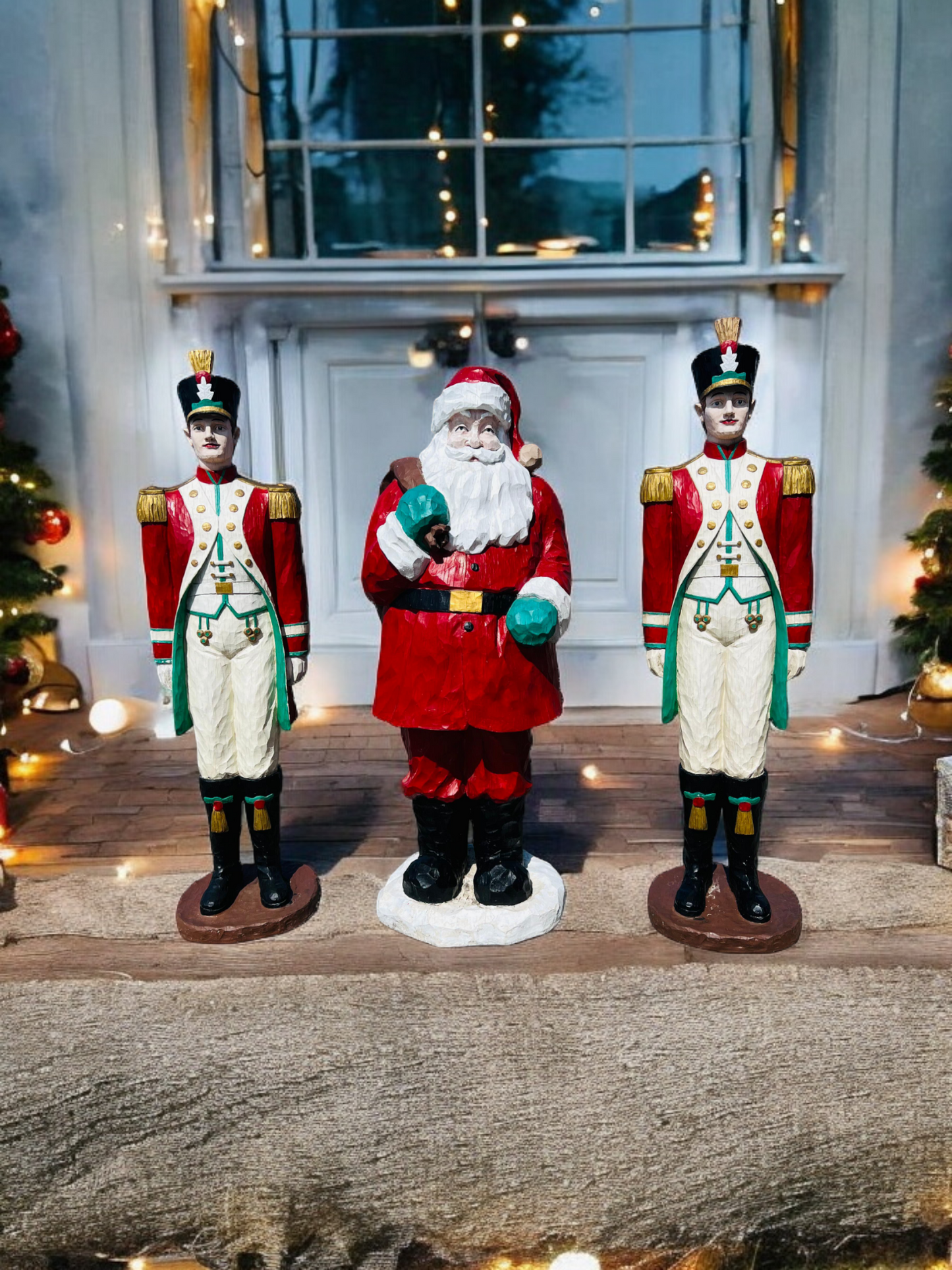 🌟 Life-Size Pair of Soldiers and Santa Claus 🌟
