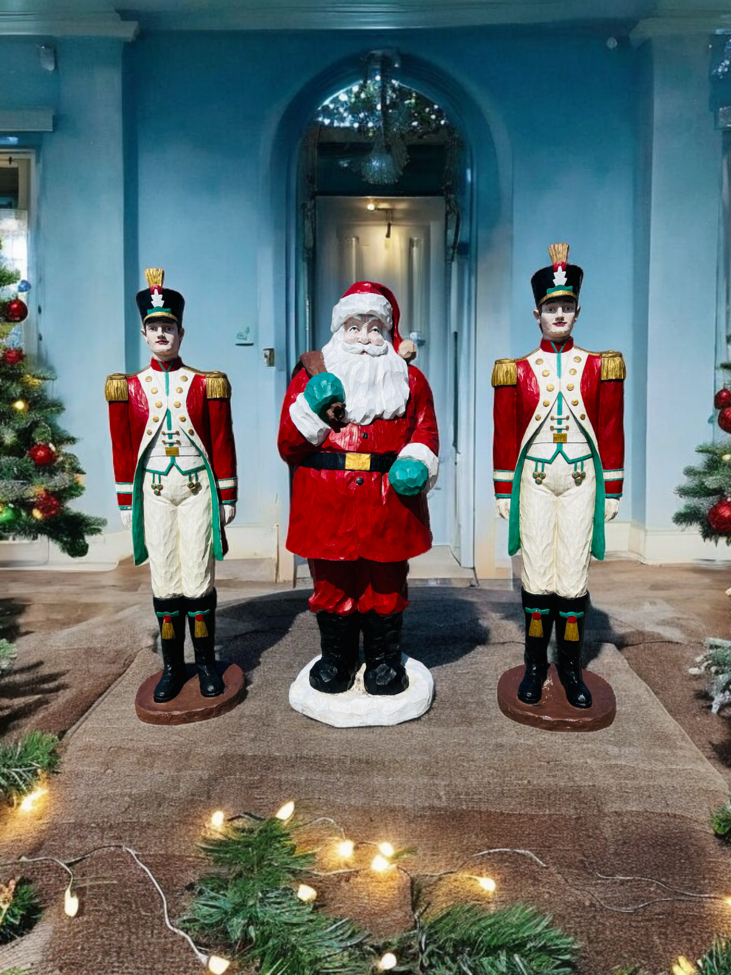 🌟 Life-Size Pair of Soldiers and Santa Claus 🌟