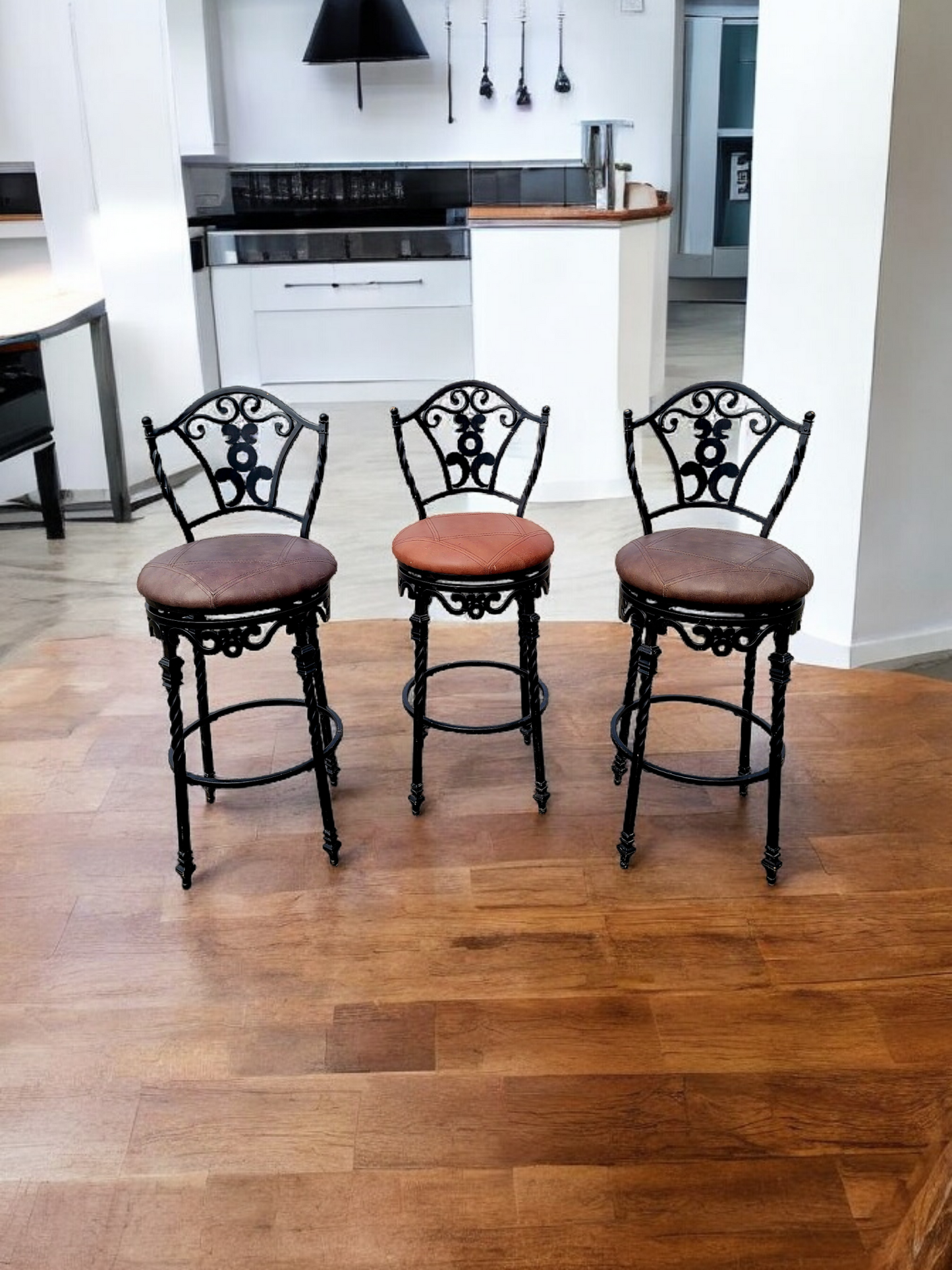 🪑🪑🪑 Wrought Iron Benches - Add a Touch of Elegance to Your Space with These Swivel Benches! 🪑🪑🪑
