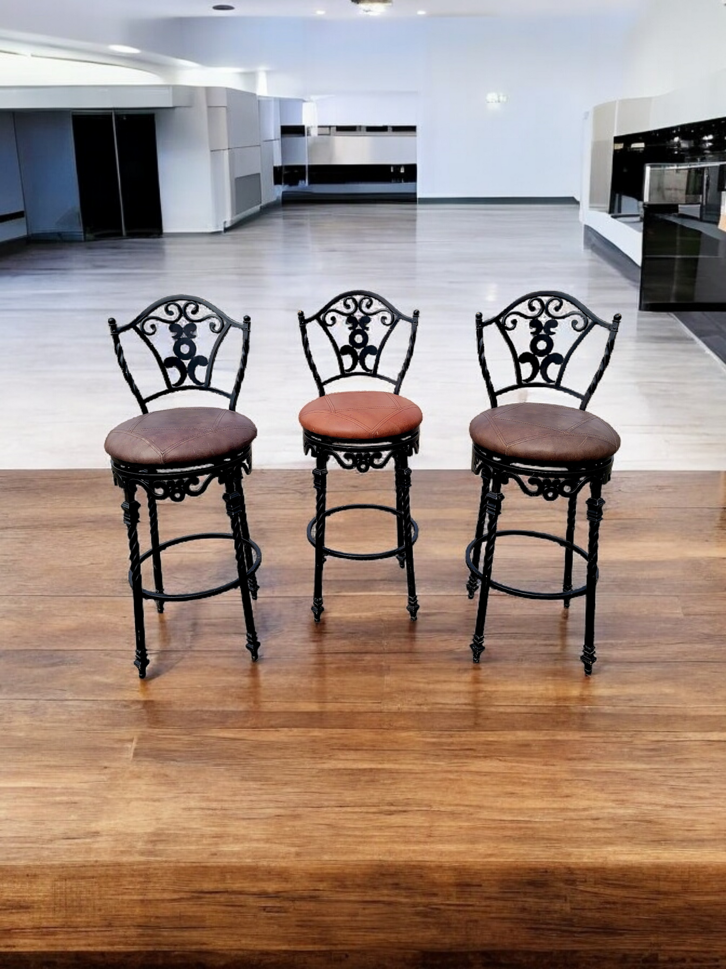 🪑🪑🪑 Wrought Iron Benches - Add a Touch of Elegance to Your Space with These Swivel Benches! 🪑🪑🪑