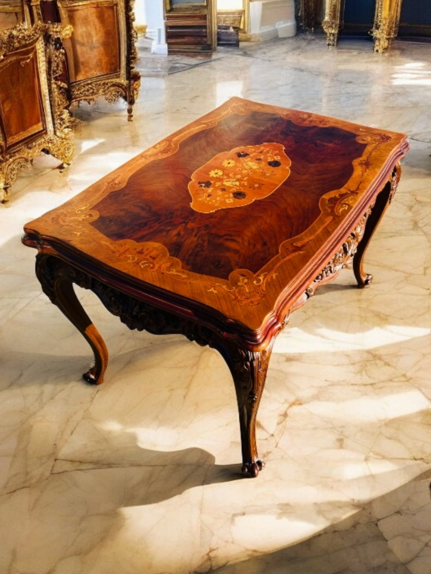 🌟 Antique Table With Inlaid Wood ✨