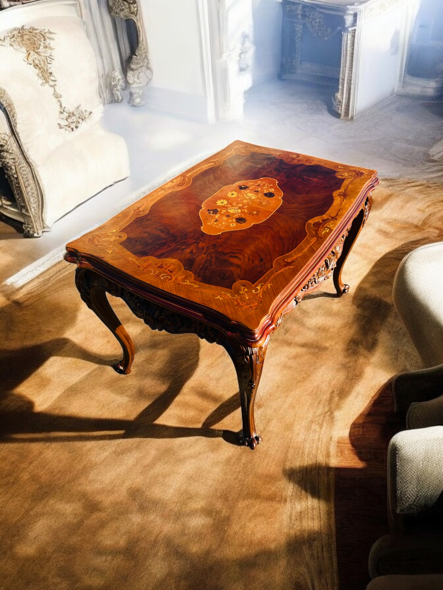🌟 Antique Table With Inlaid Wood ✨