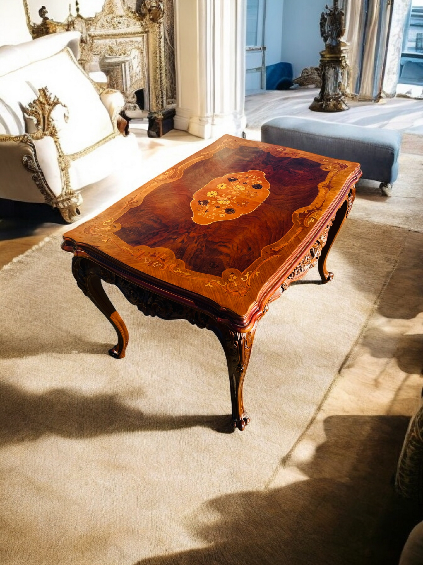 🌟 Antique Table With Inlaid Wood ✨